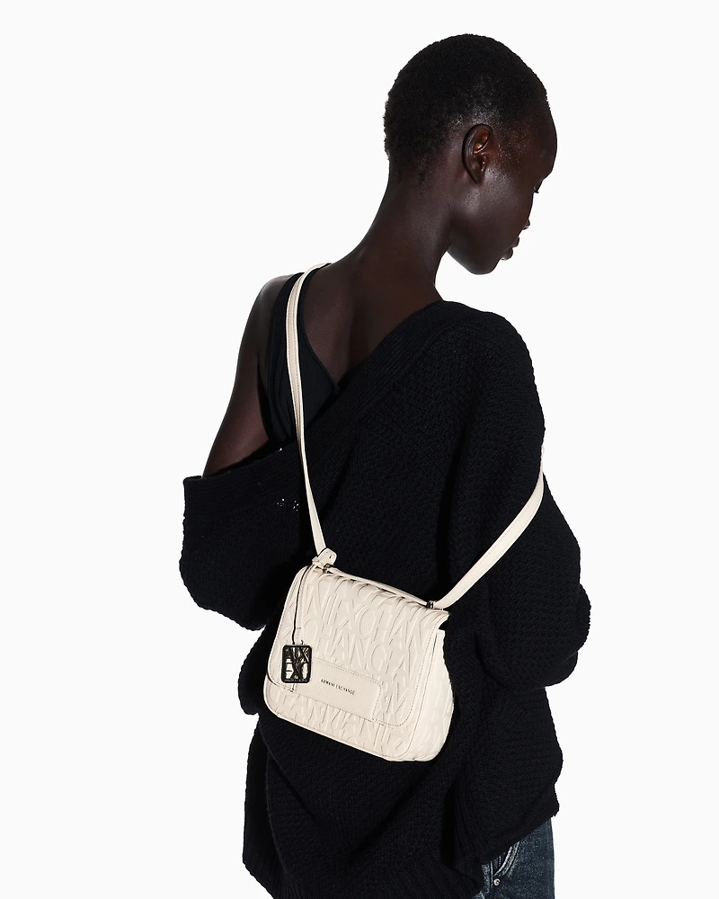 Allover logo shoulder bag