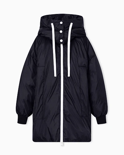 Oversized down jacket with hood