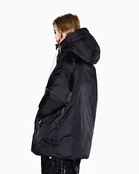 Oversized down jacket with hood