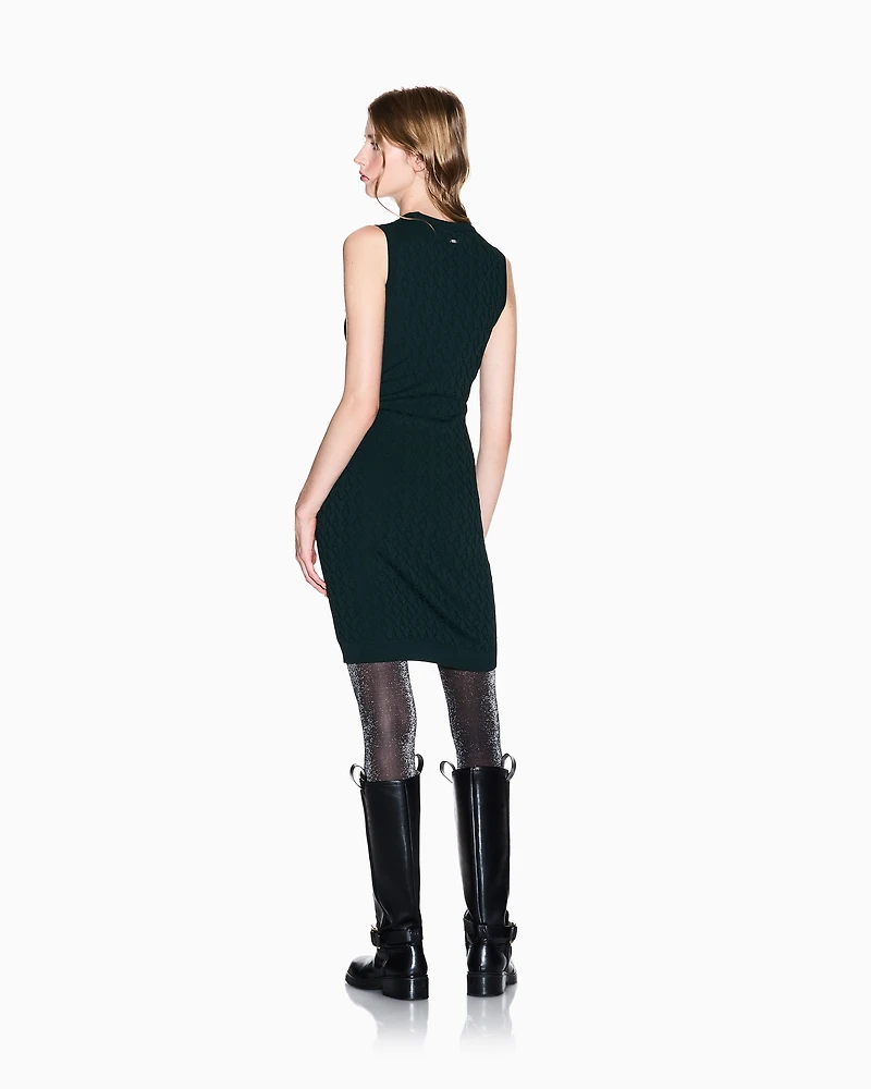Armani Exchange - Sheath dress with allover logo, Woman, Green, Size: