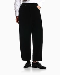 Emporio Armani - Liquid-velvet oval-leg trousers, Woman, Black, Size: