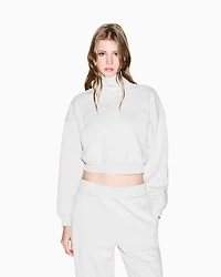 Armani Exchange - Cropped jacket with zip and high collar, Woman, Beige, Size: