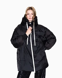 Oversized down jacket with hood