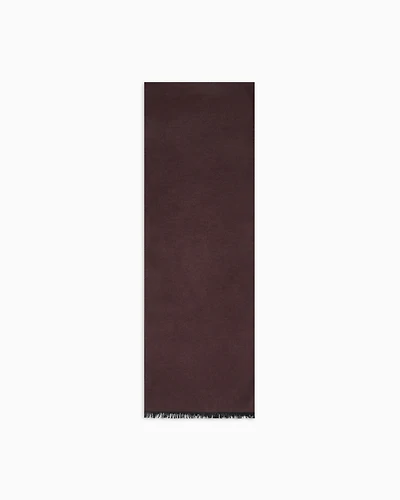 Emporio Armani - Pure silk scarf, Man, Brown, Size: TU