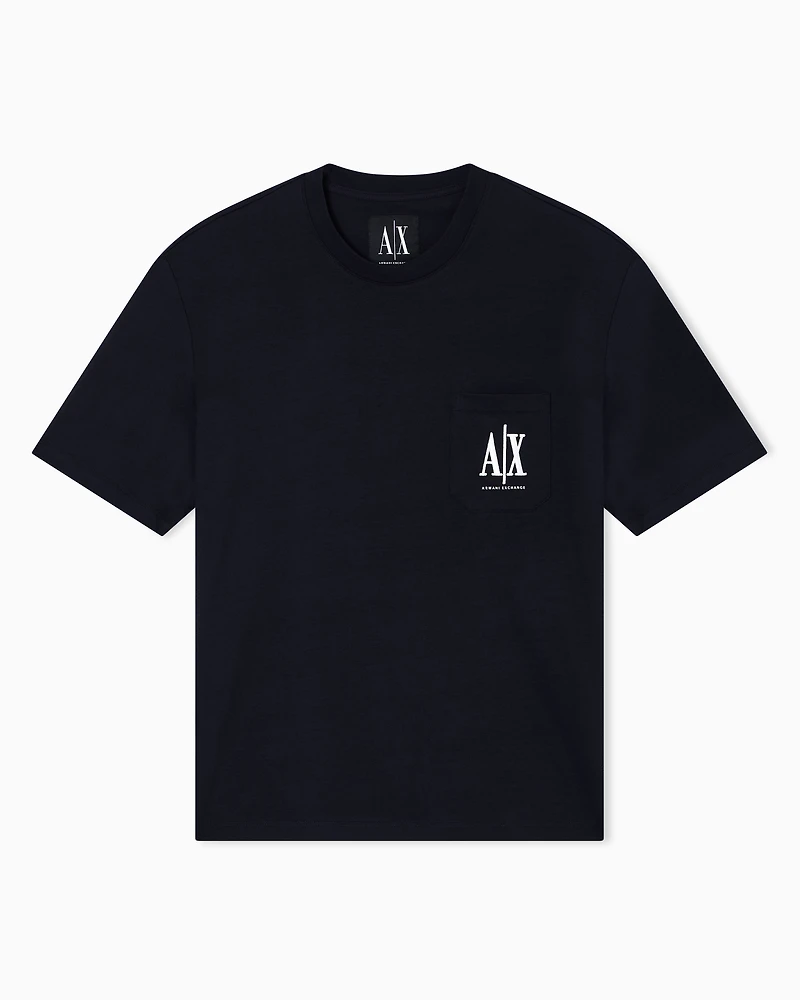 Armani Exchange - Relaxed fit T-shirt cotton jersey, Man, Navy_blue, Size: