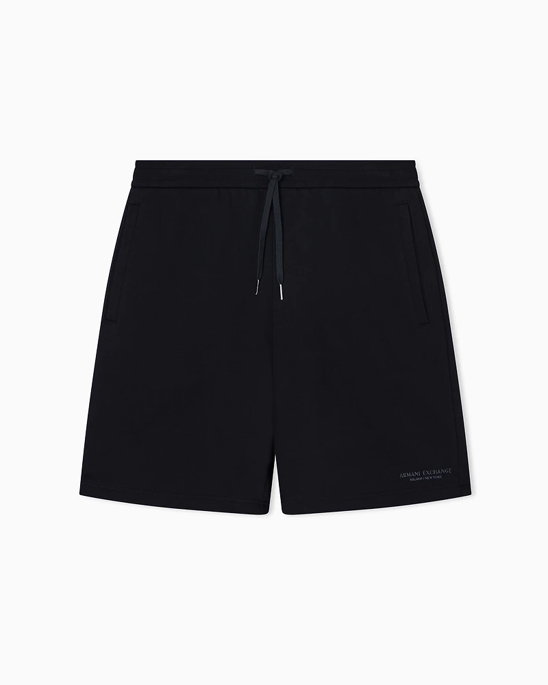 Armani Exchange - Shorts with tone-on-tone logo, Man, Black, Size: