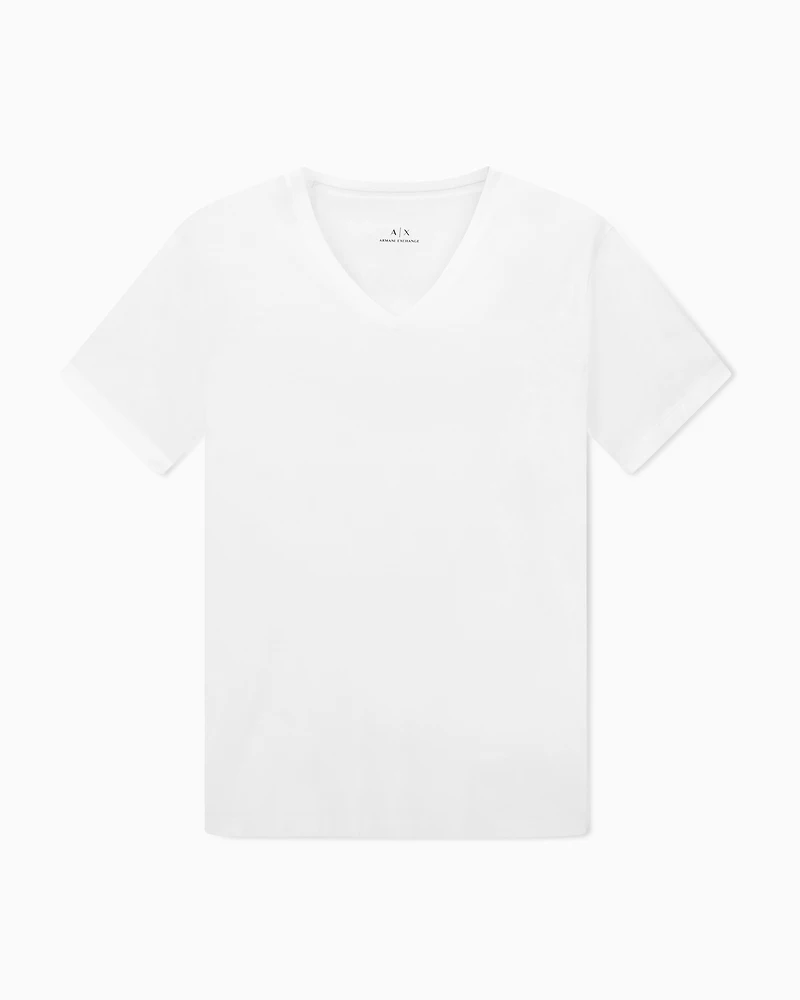 Armani Exchange - Slim fit T-shirt Pima cotton jersey, Man, White, Size: