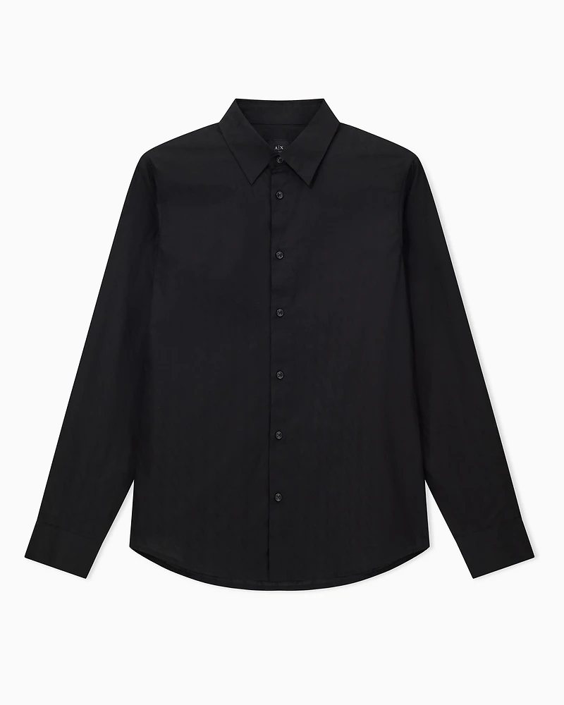 Regular fit cotton jacquard shirt