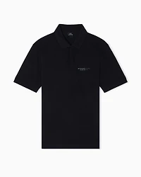 Armani Exchange - Regular fit polo shirt with tone-on-tone logo, Man, Black, Size:
