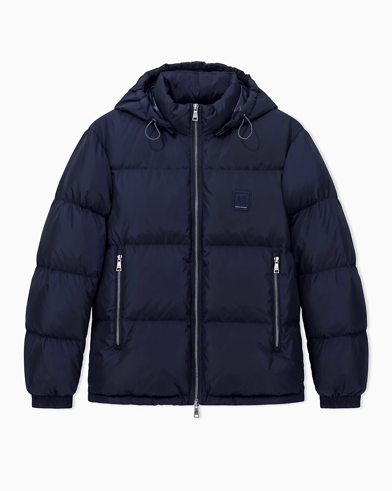 Armani Exchange - Padded jacket with hood, Man, Navy_blue, Size: