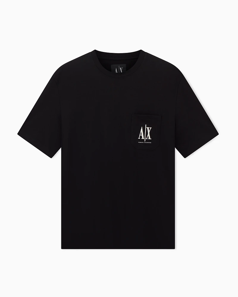 Armani Exchange - Relaxed fit T-shirt cotton jersey, Man, Black, Size:
