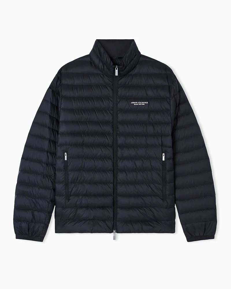 Armani Exchange - Quilted full zip down jacket, Man, Black, Size: