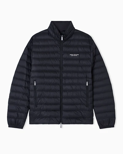 Armani Exchange - Quilted full zip down jacket, Man, Black, Size: