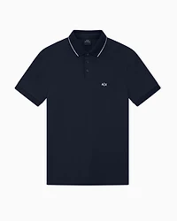 Armani Exchange - Slim fit polo shirt with logo and piping, Man, Navy Blue, Size: