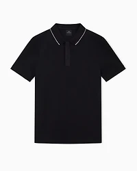 Armani Exchange - Slim fit polo with button insert, Man, Black, Size: