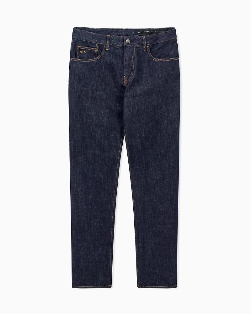 Armani Exchange - Regular fit jeans with contrasting stitching, Man, Blue, Size: