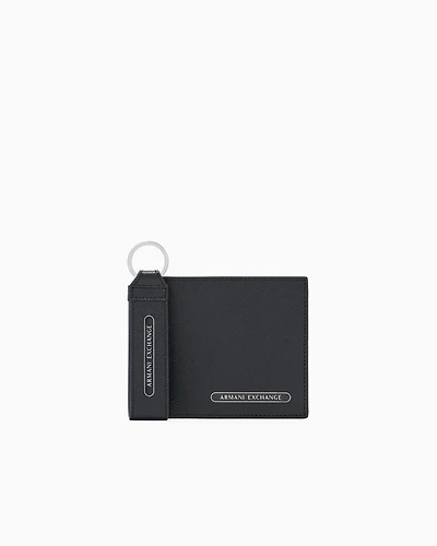 Armani Exchange - Wallet and keychain set, Man, Black, Size: TU