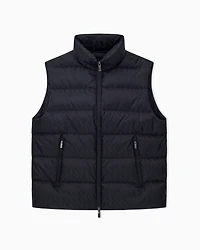 Armani Exchange - TONE ON ALLOVER LOGO PUFFER VEST, Man, Black, Size: