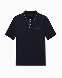 Armani Exchange - Regular fit polo shirt stretch jersey, Man, Navy Blue, Size: