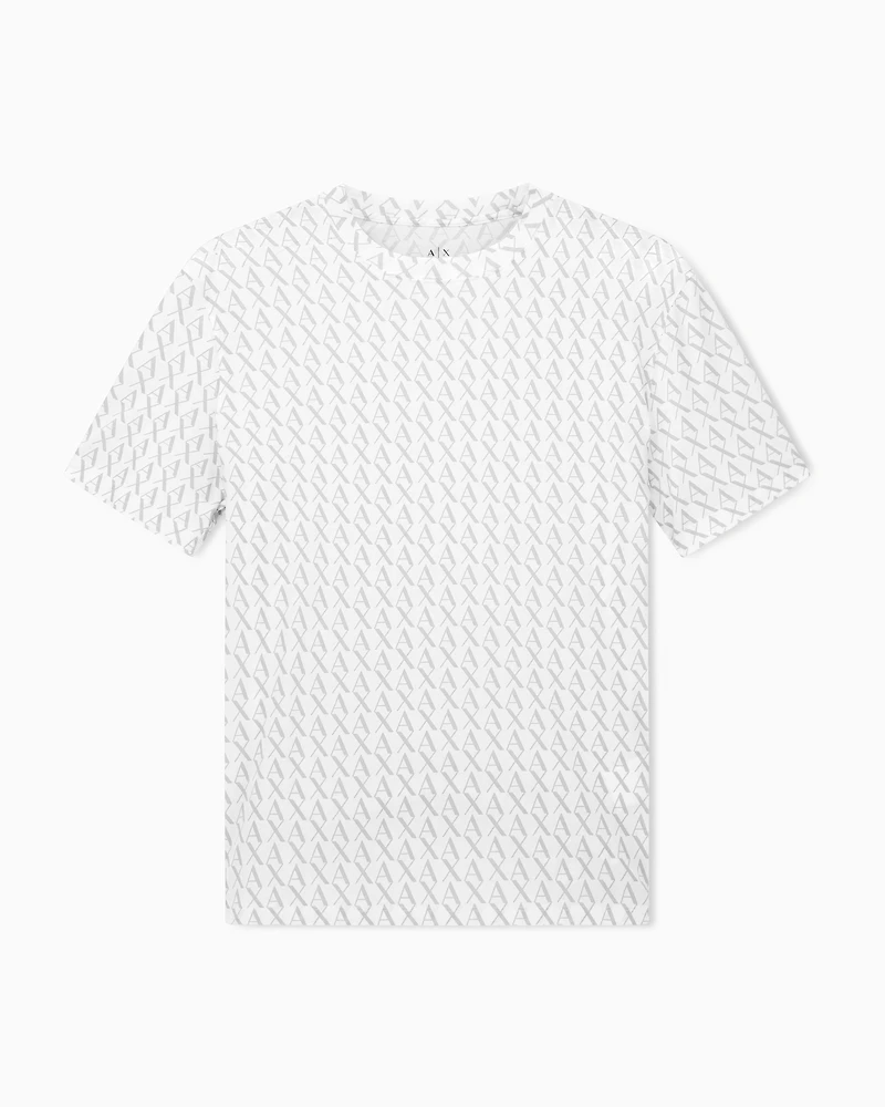 Armani Exchange - Regular fit monogram logo t-shirt, Man, White, Size: