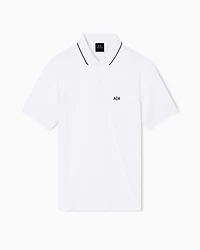 Armani Exchange - Slim fit polo shirt with logo and piping, Man, White, Size:
