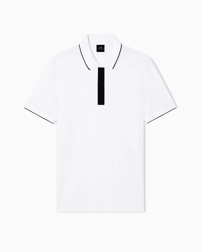 Armani Exchange - Slim fit polo with button insert, Man, White, Size: