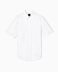 Short-sleeved cotton jacquard shirt