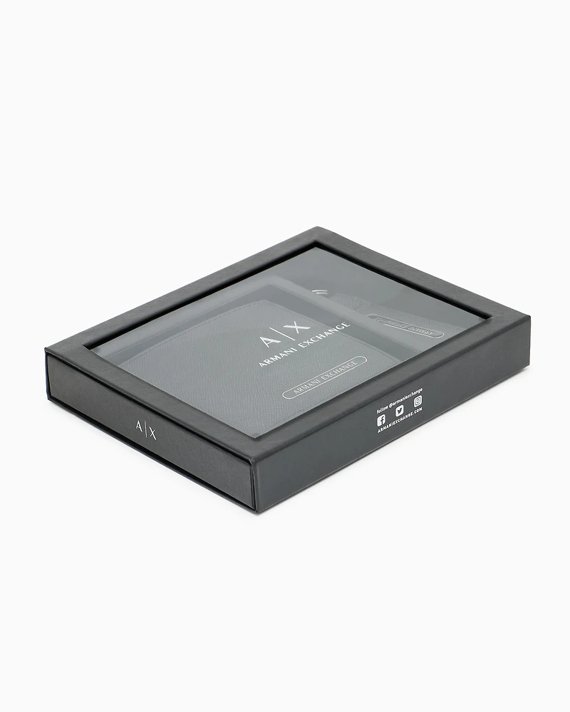 Armani Exchange - Wallet and keychain set, Man, Black, Size: TU