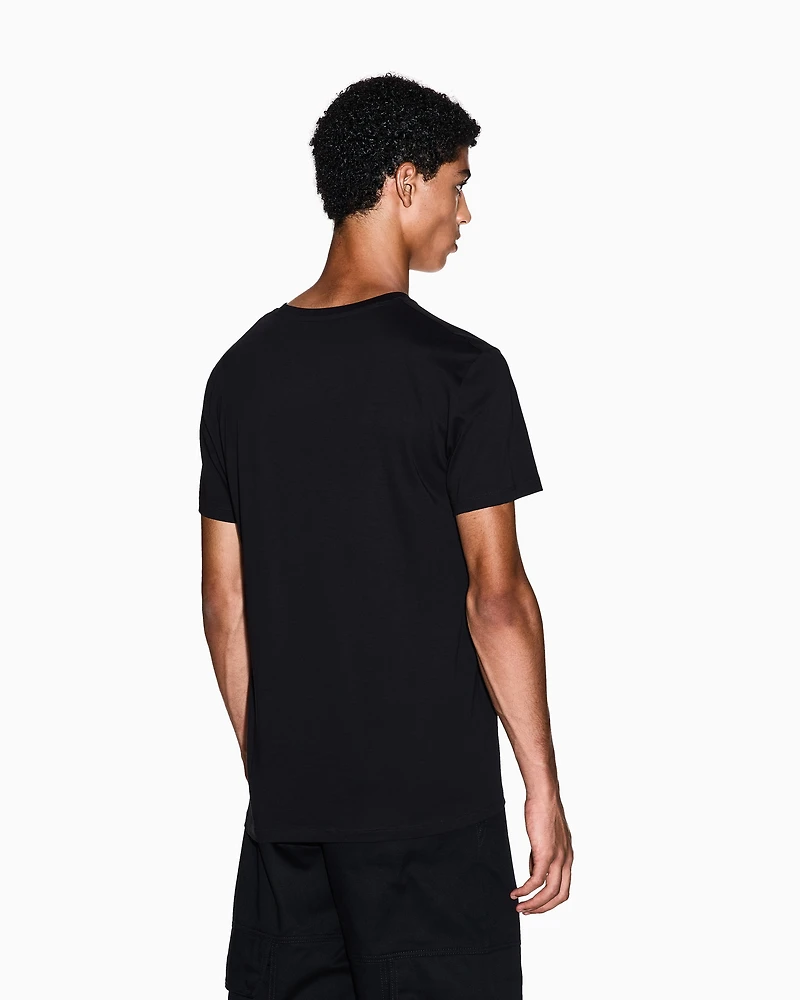 Armani Exchange - Slim fit T-shirt Pima cotton jersey, Man, Black, Size: