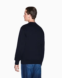 Armani Exchange - Crewneck sweatshirt with tone logo, Man, Navy Blue, Size: