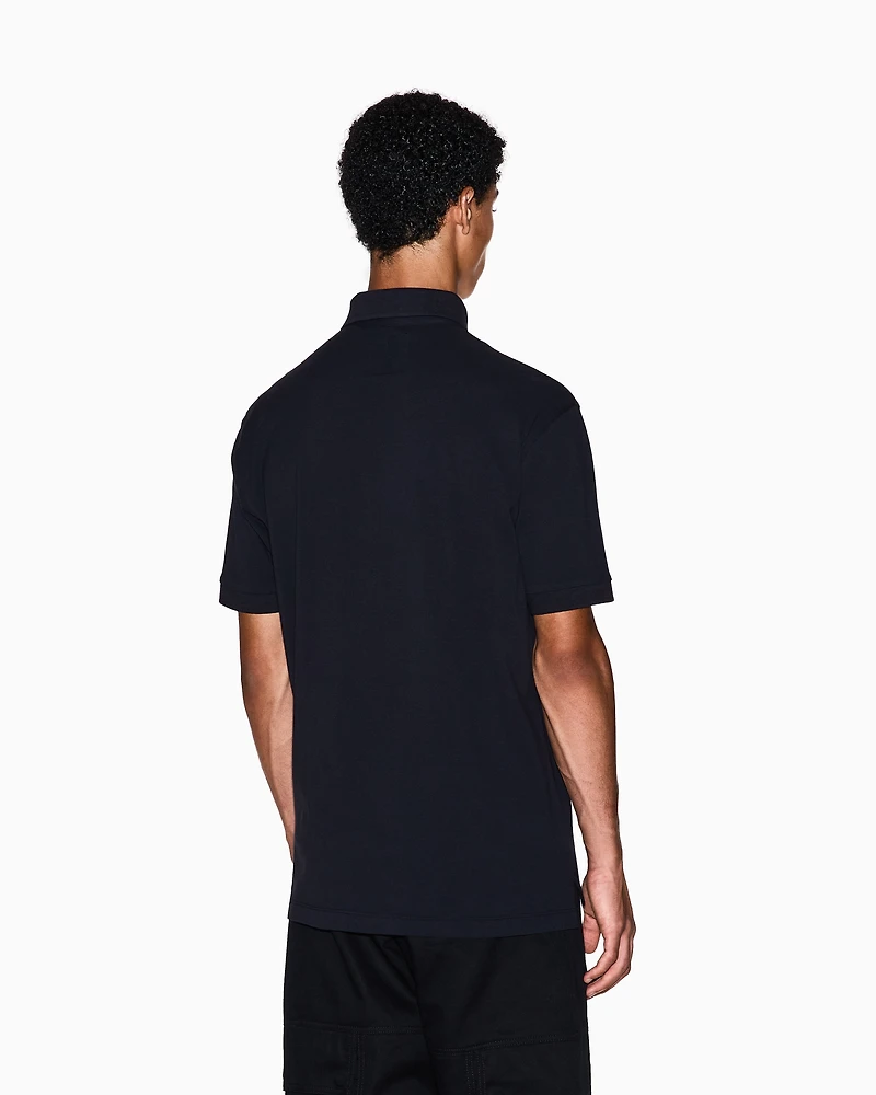 Armani Exchange - Regular fit cotton polo shirt, Man, Navy_blue, Size: