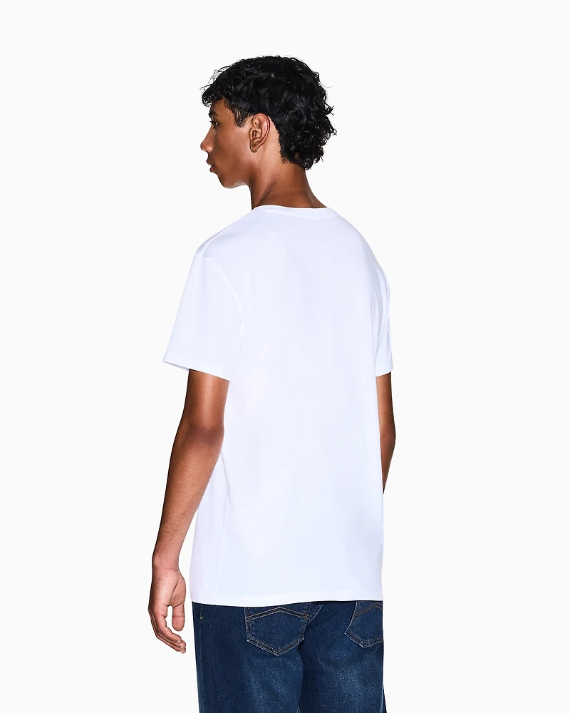 Armani Exchange - Slim fit T-shirt Pima cotton jersey, Man, White, Size: