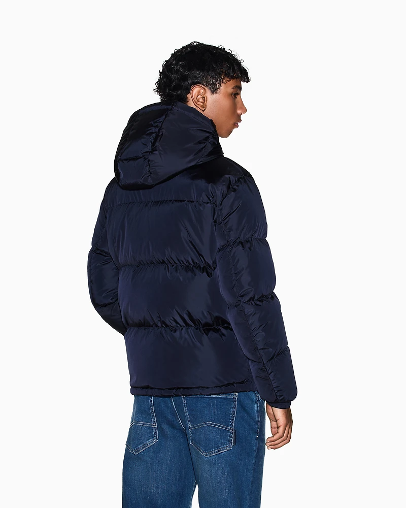 Armani Exchange - Padded jacket with hood, Man, Navy_blue, Size: