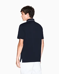 Armani Exchange - Slim fit polo shirt with logo and piping, Man, Navy Blue, Size: