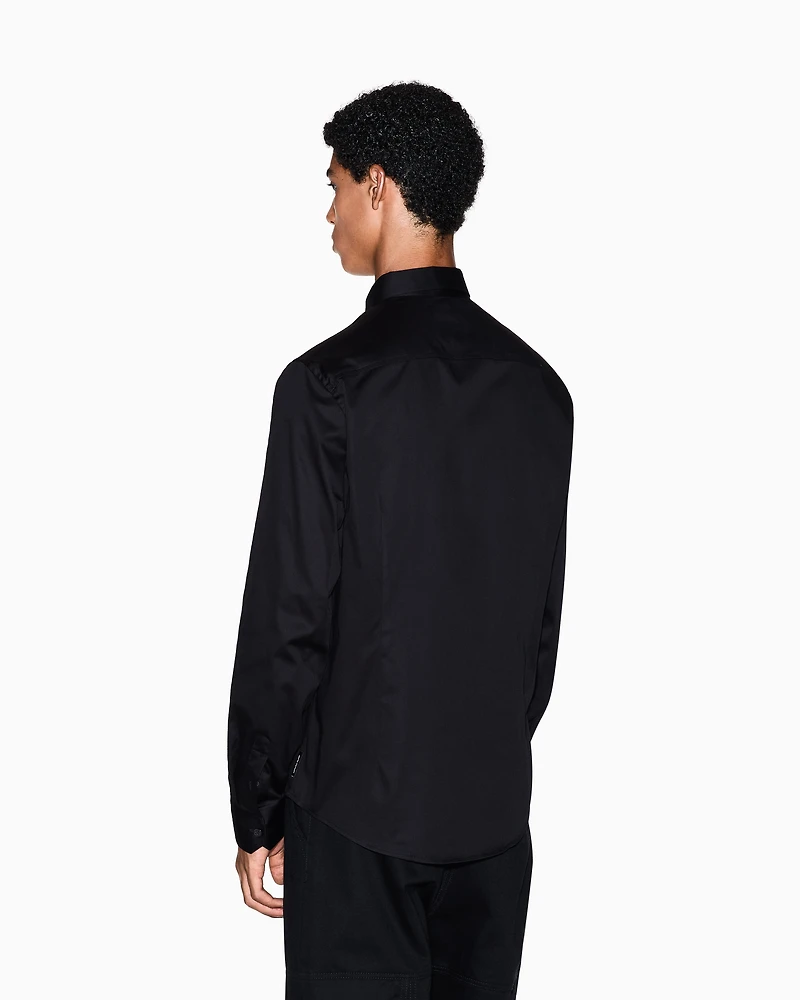 Armani Exchange - Slim fit cotton shirt, Man, Black, Size: