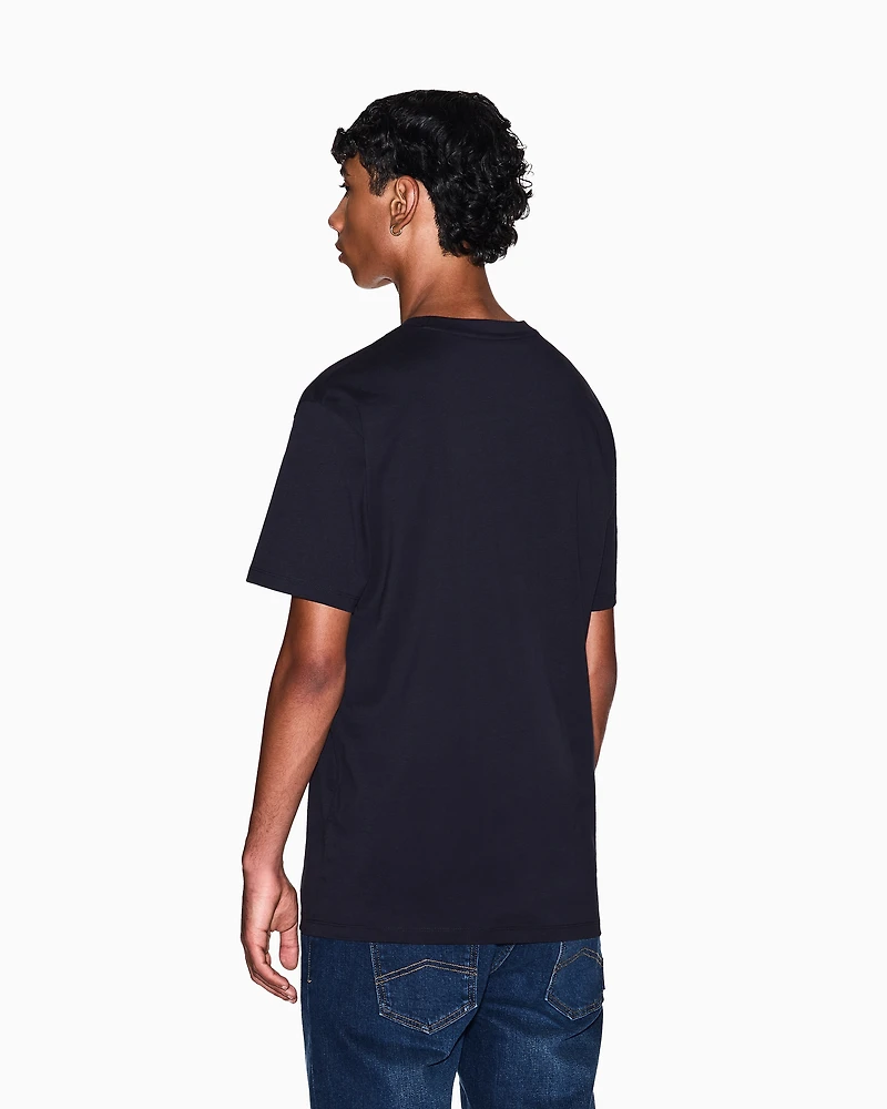 Armani Exchange - Regular fit T-shirt with logo, Man, Navy Blue, Size: