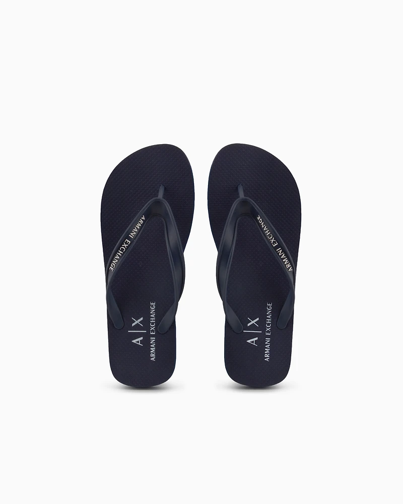 Armani Exchange - Rubber flip flops, Man, Navy Blue, Size: