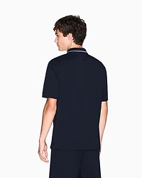 Armani Exchange - Regular fit polo shirt stretch jersey, Man, Navy Blue, Size: