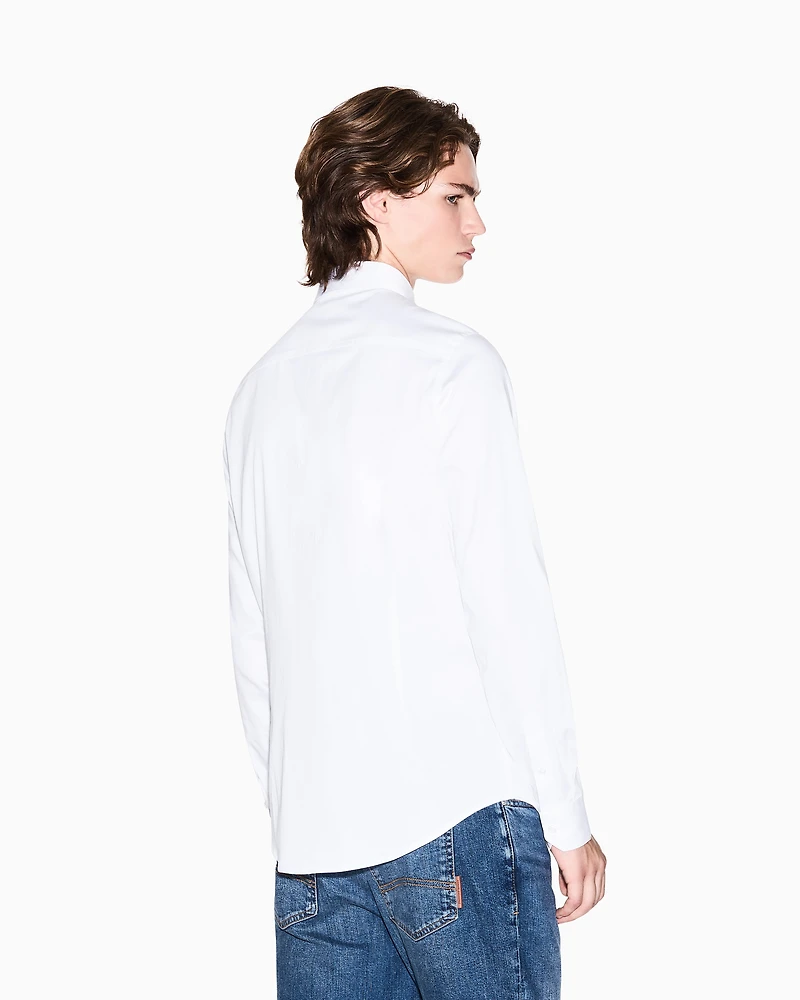 Armani Exchange - Slim fit cotton shirt, Man, White, Size: