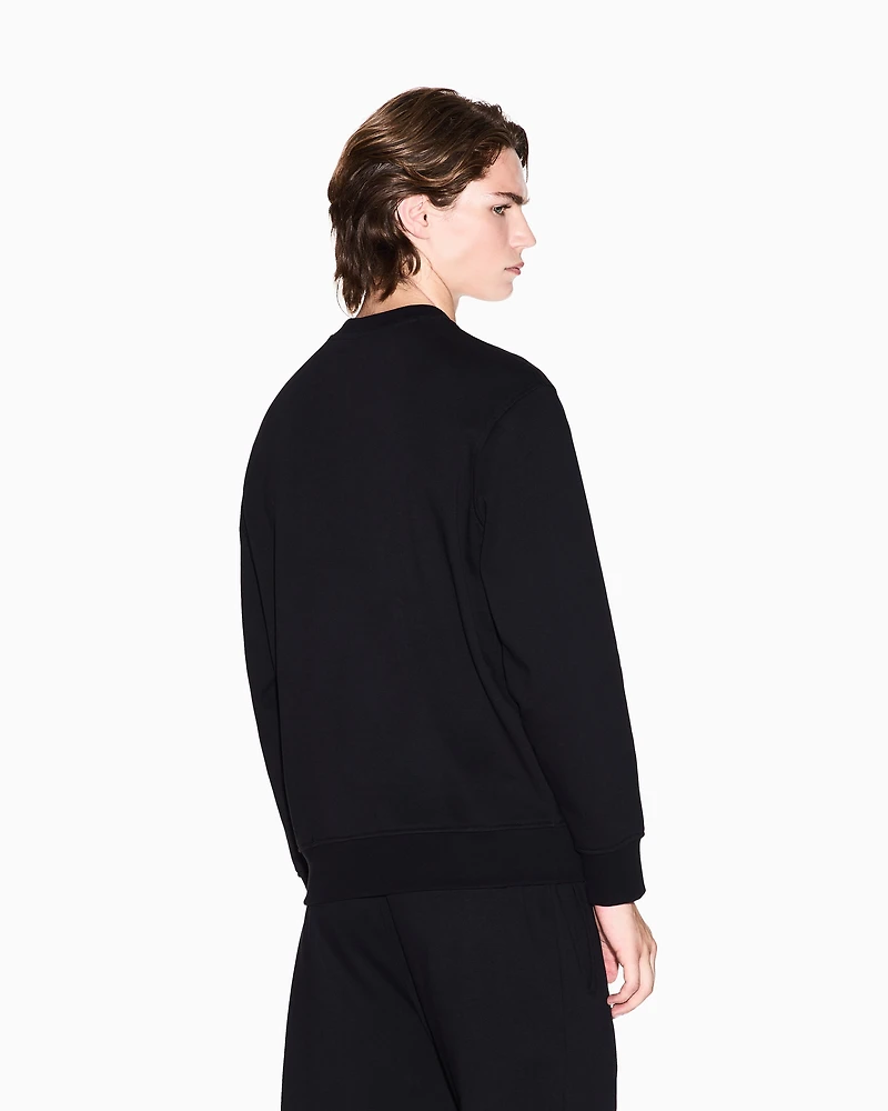 Armani Exchange - Crewneck sweatshirt with tone logo, Man, Black, Size: