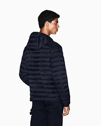 Armani Exchange - Full zip down jacket with hood, Man, Navy Blue, Size: