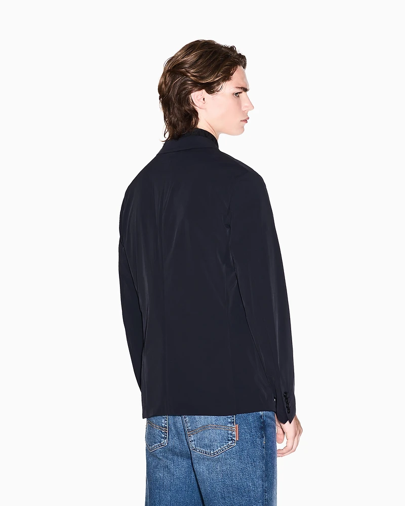 Armani Exchange - Single-breasted jacket ultra-stretch twill, Man, Black, Size: