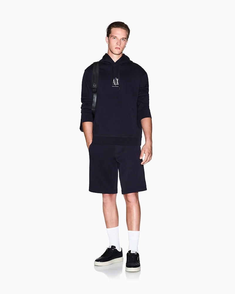Armani Exchange - Cotton hoodie, Man, Navy_blue, Size: