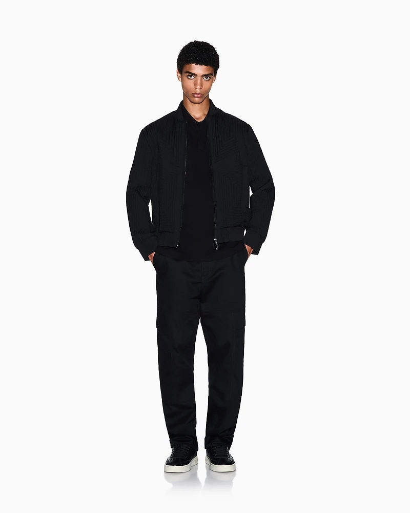 Armani Exchange - Regular fit polo shirt with tone-on-tone logo, Man, Black, Size: