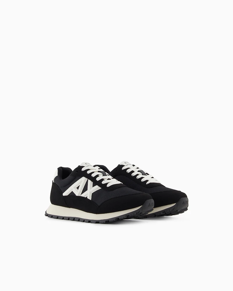 Armani Exchange - Sneakers with contrasting logo, Man, Black, Size: