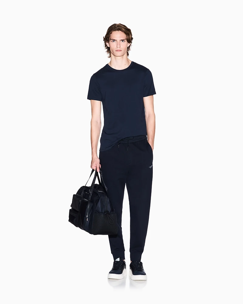 Armani Exchange - Tone Logo Jogger Pants, Man, Navy Blue, Size: