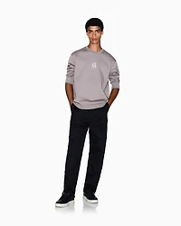Armani Exchange - Crewneck cotton sweatshirt, Man, Beige, Size: