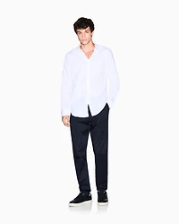 Armani Exchange - Slim fit shirt stretch cotton poplin, Man, White, Size: