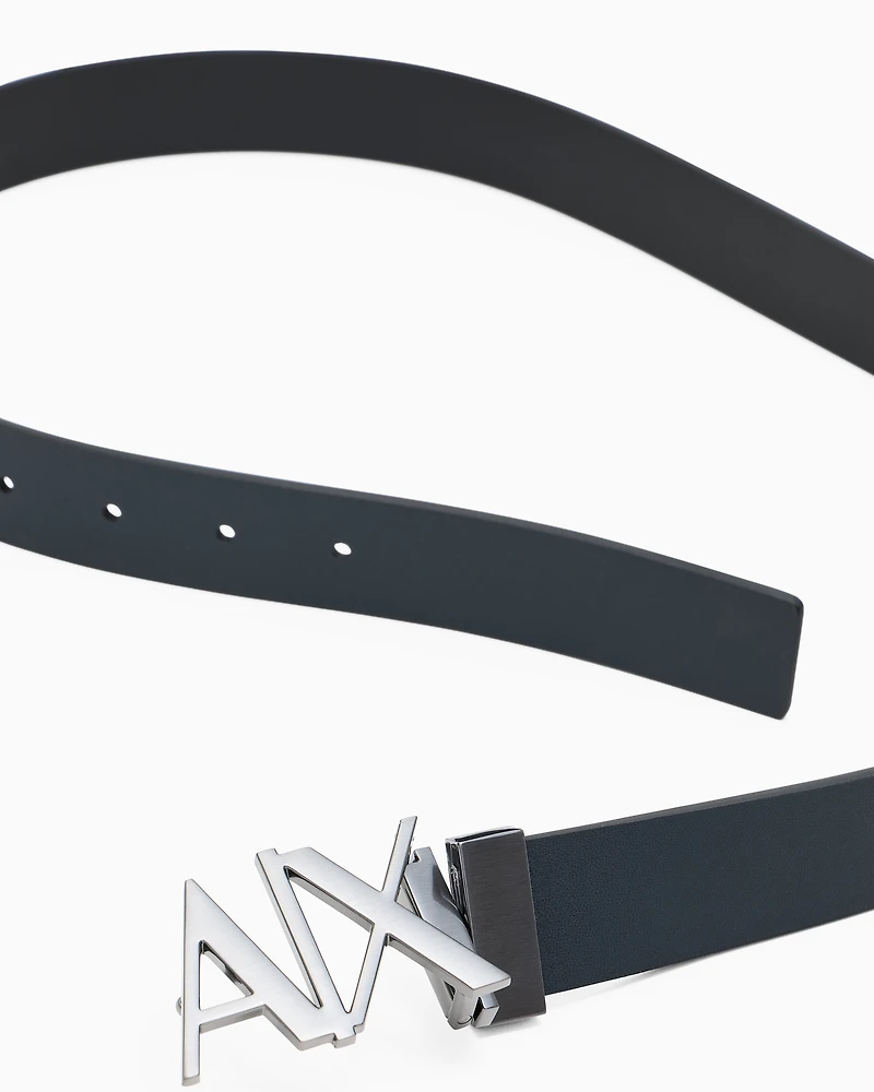 Double-sided leather belt