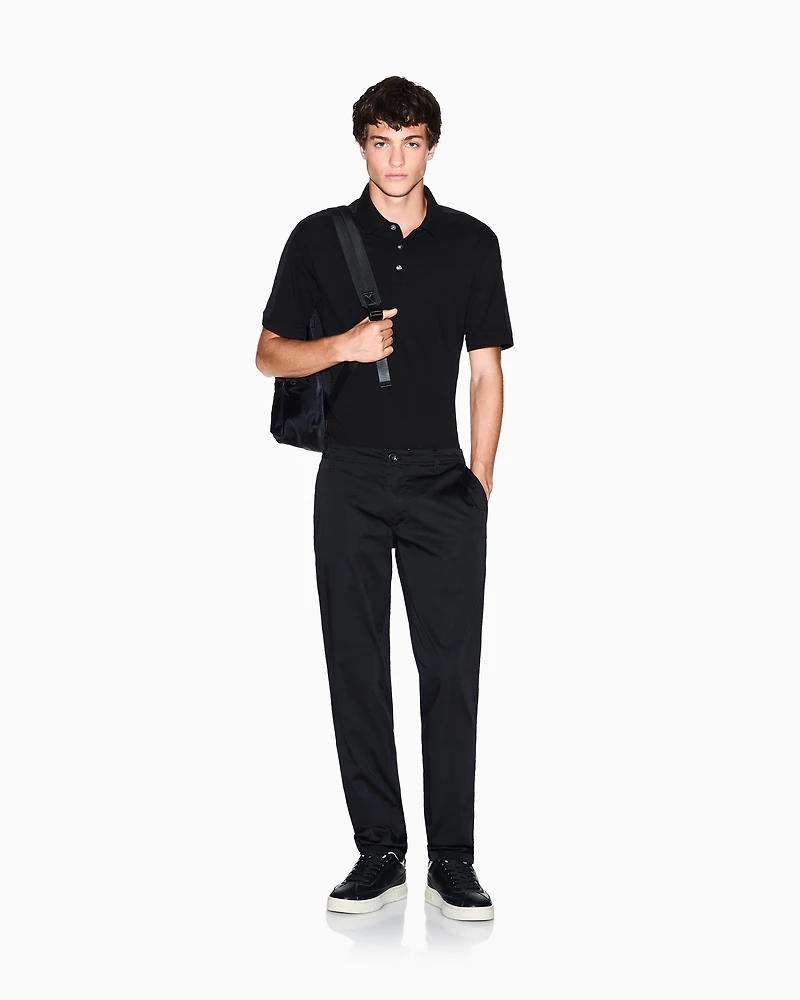 Armani Exchange - Stretch cotton chinos, Man, Black, Size: